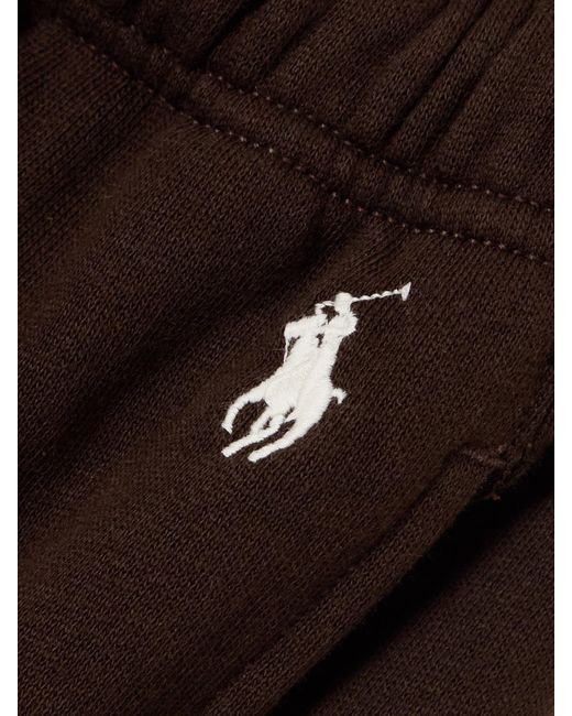 Polo Ralph Lauren Brown Cotton-Blend Jersey Wide-Leg Track Pants