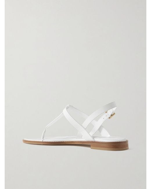 Manolo Blahnik White Hata Leather Slingback Sandals