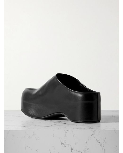 Marni Black Sabot Leather Platform Clogs