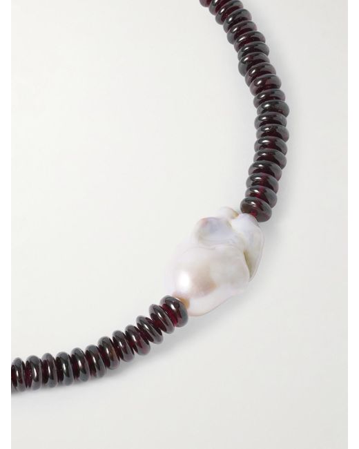 Loren Stewart Natural Scarlet 14-Karat, Garnet And Pearl Necklace