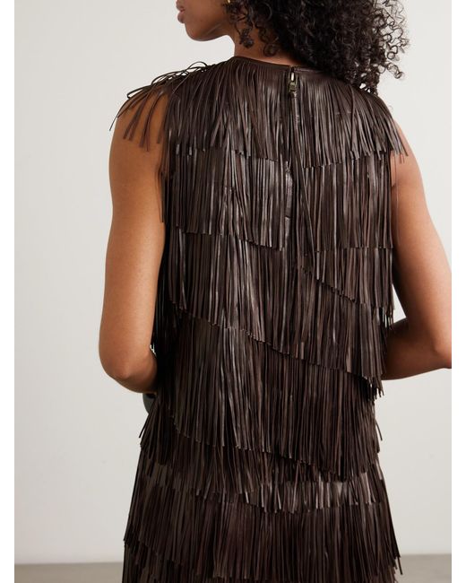Ulla Johnson Black Leonie Fringed Leather Top