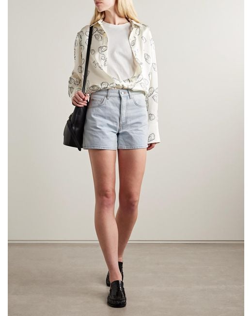 Anine Bing Blue Dalton Organic Denim Shorts