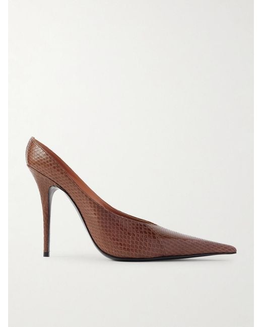 AMINA MUADDI Brown Anok Snake Pumps