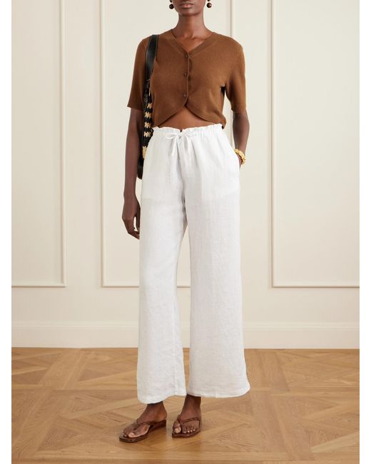 LeKasha Brown Fano Cropped Cashmere Cardigan