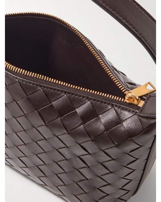 Bottega Veneta Brown Wallace Mini Intrecciato Leather Shoulder Bag