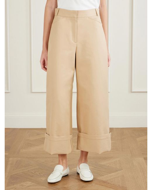 Another Tomorrow Natural Organic Cotton High-Rise Wide-Leg Pants