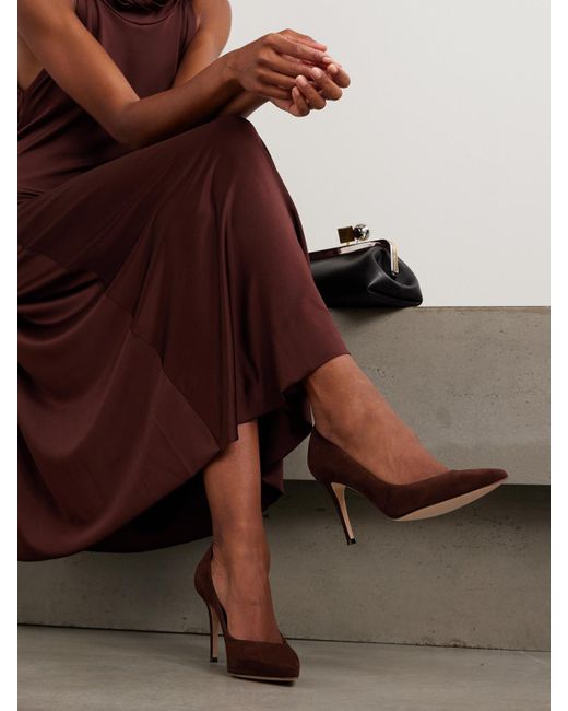 Gianvito Rossi Brown Gianvito 85 Suede Pumps