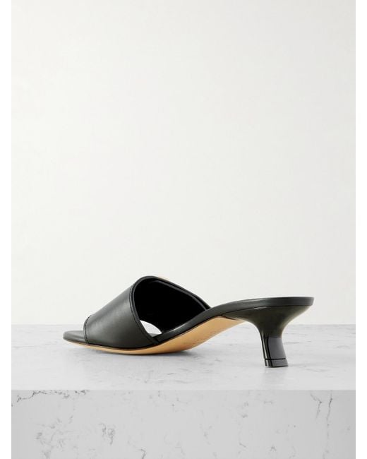 Loewe Black Pebble Embellished Leather Sandals
