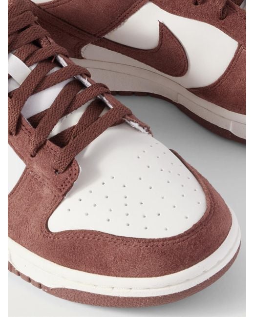 Nike Brown Dunk Low Sneakers Aus Leder Und Veloursleder