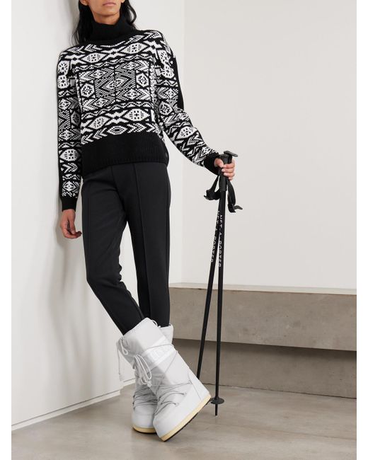 Bogner Black Elaine Embroidered Stretch Stirrup Ski Pants
