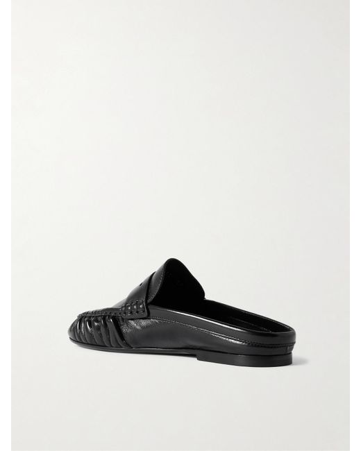 Saint Laurent White Le Loafer Slippers Mit Logodetail