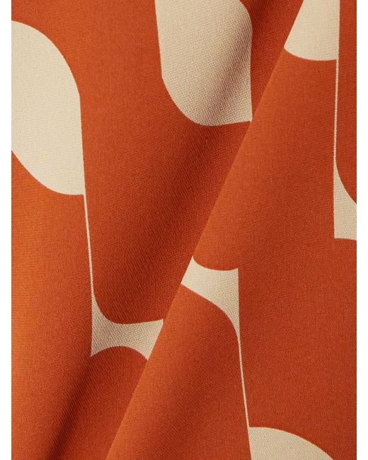 Dries Van Noten Orange Printed Silk-Blend Blouse