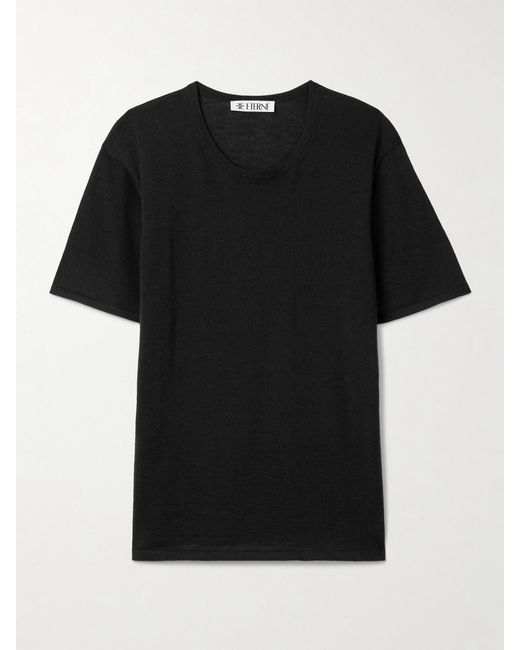 ÉTERNE Black Boyfriend Cashmere-Jersey T-Shirt