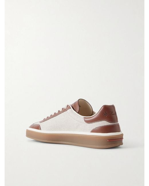 Loro Piana Multicolor Tennis Walk Leather-Trimmed Canvas Sneakers