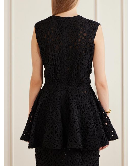 DIOTIMA Black Laurin Scalloped Net Georgette Blouse