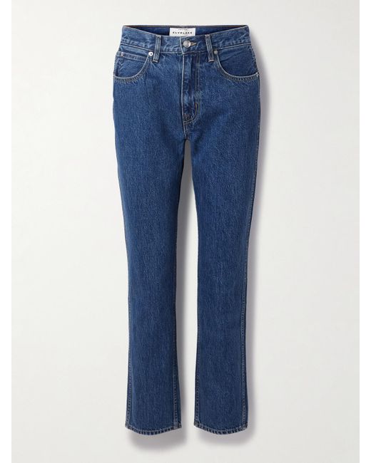 SLVRLAKE Denim Blue Virginia High-Rise Slim-Leg Jeans