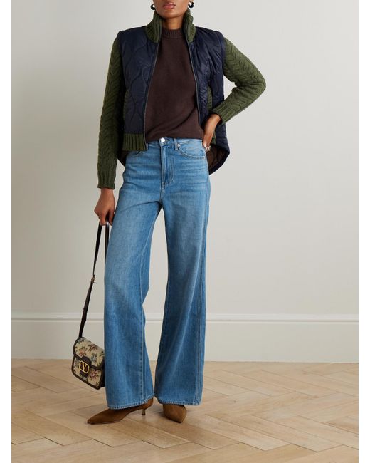 Veronica Beard Blue Taylor High-Rise Wide-Leg Jeans