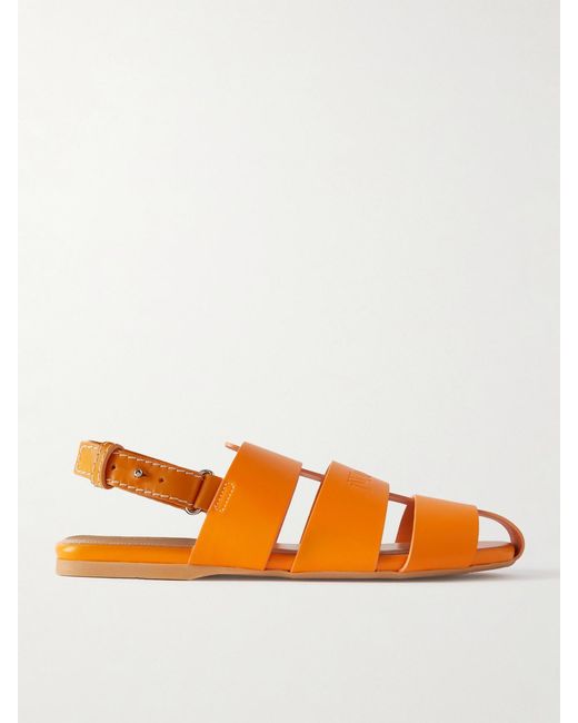 J.W. Anderson Orange Fisherman Embossed Leather Sandals