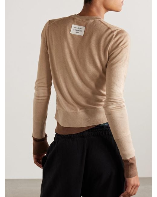 Acne Natural Mehrlagiger Cardigan Aus Einer Seidenmischung