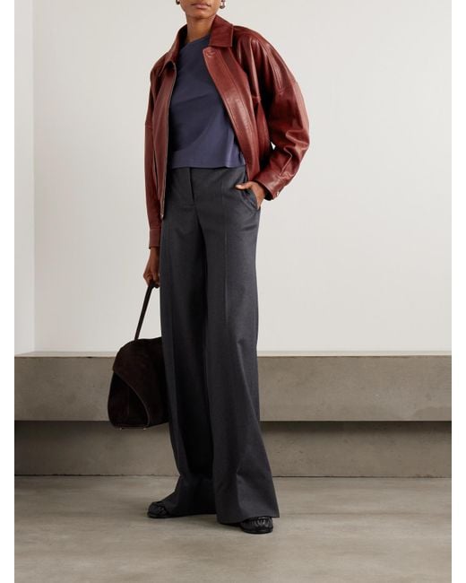 Nour Hammour Red Dalma Bomberjacke Aus Leder
