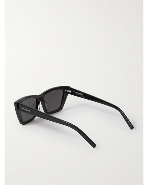 Saint Laurent Black Mica Cat-Eye Acetate Sunglasses