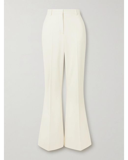 Stella McCartney White Wool-Twill Flared Pants