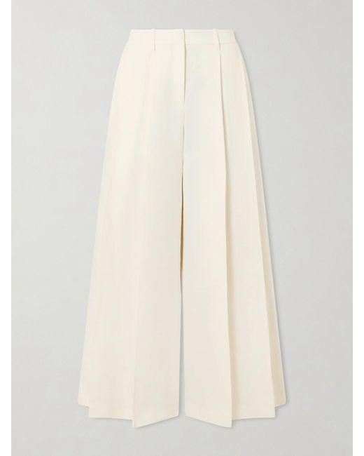 Twp Natural Crosby Pleated Linen And Cotton-Blend Twill Straight-Leg Pants