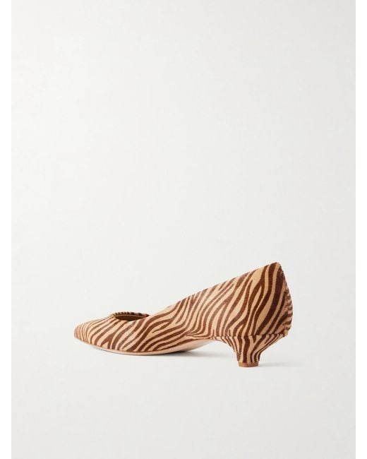 Jamie Haller Multicolor The Kitty Zebra-Print Leather Pumps