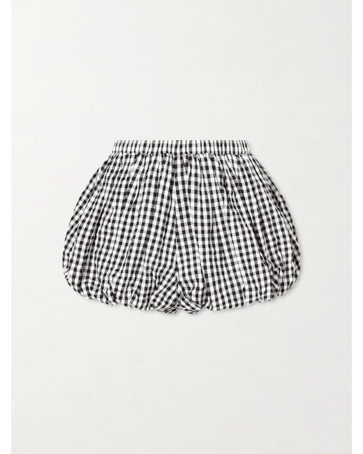 Alix Of Bohemia Black Briar Gathered Checked Cotton Shorts