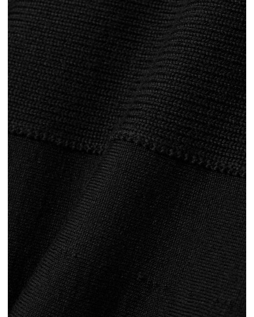 Alaïa Black Pleated Virgin Wool And Wool-Blend Turtleneck Mini Dress