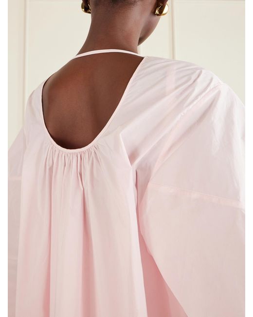 Jacquemus Pink Paysan Oversized Cotton-Blend Mini Dress