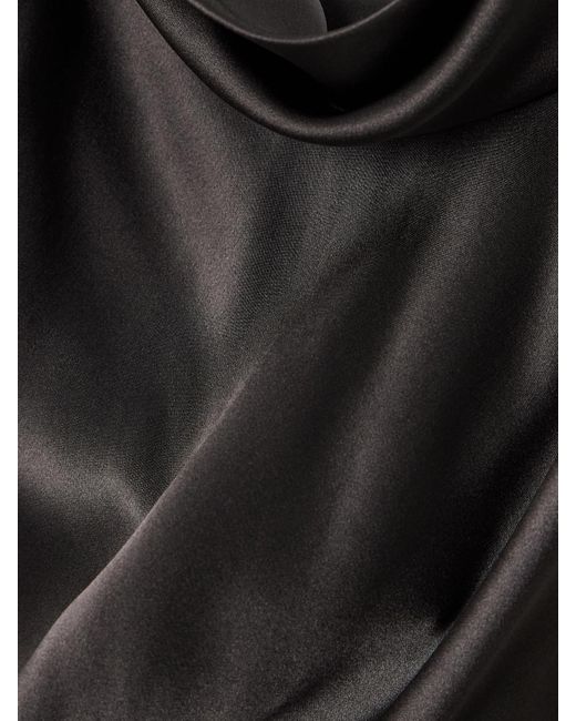 Robe Midi Dos Nu En Satin De Soie À Drapés Acne en coloris Black
