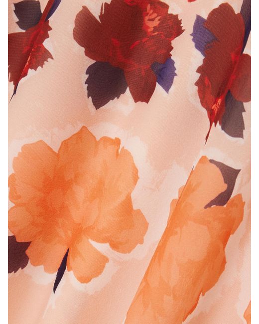 Erdem Margot Gathered Floral-Print Silk-Georgette Midi Dress