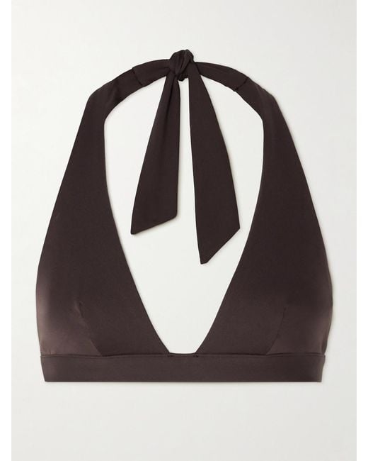 Max Mara Black Ariella Halterneck Bikini Top