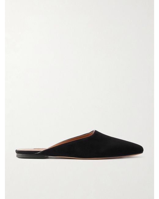 Emme Parsons White Suede Mules