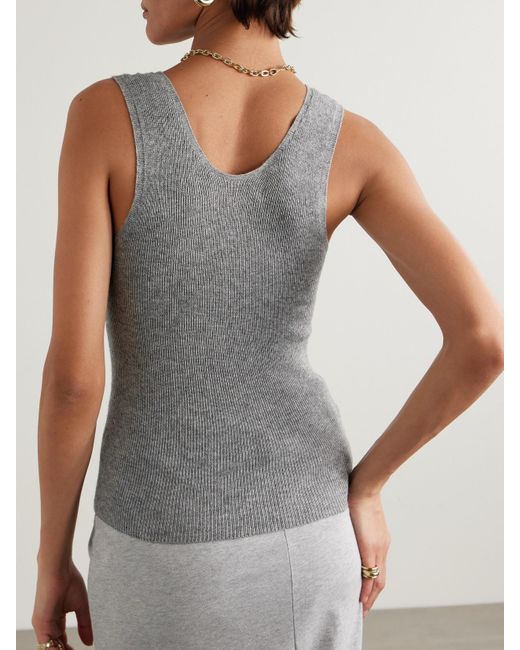 The Elder Statesman Gray Delicash Cashmere And Silk-Blend Tank