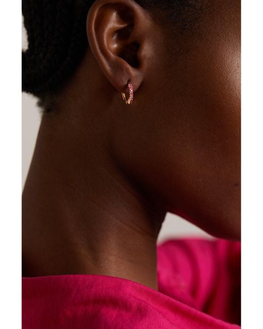 Mateo Natural 14-Karat Sapphire Hoop Earrings
