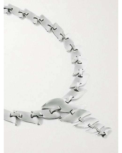 Khaite White Leaf-Tone Necklace
