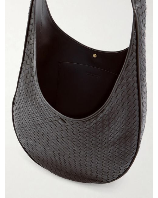 Bottega Veneta Black Ovetto Intrecciato Leather Shoulder Bag