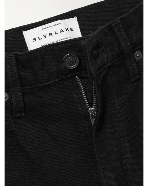 SLVRLAKE Denim Black London High-Rise Straight-Leg Jeans