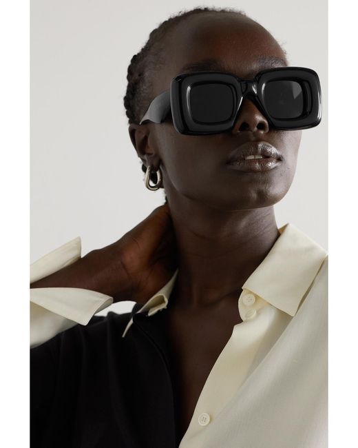 Loewe Black Inflated Oversized Square-Frame Acetate Sunglasses