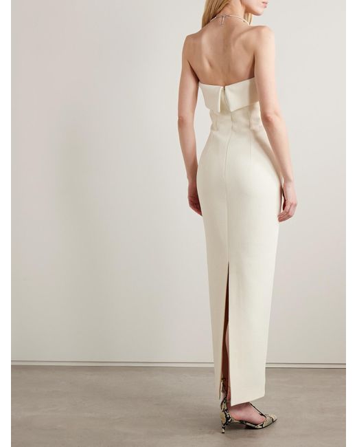 Emilia Wickstead White Keeley Strapless Cloqué Maxi Dress