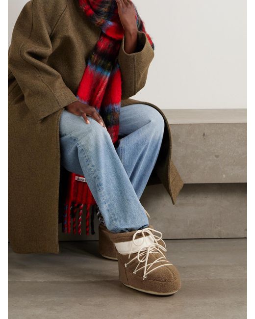 Moon Boot Natural Icon Low Nylon-Trimmed Fleece Snow Boots