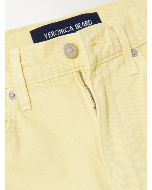 Veronica Beard Yellow Taylor High-Rise Flared Jeans