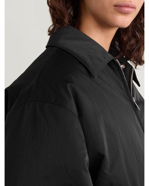 Bottega Veneta Black Daunenjacke Aus Shell Mit Besatz Aus Intrecciato-Leder