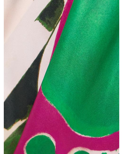 Robe Longue En Charmeuse De Soie Imprimée Gaea X Lee Krasner Ulla Johnson en coloris White