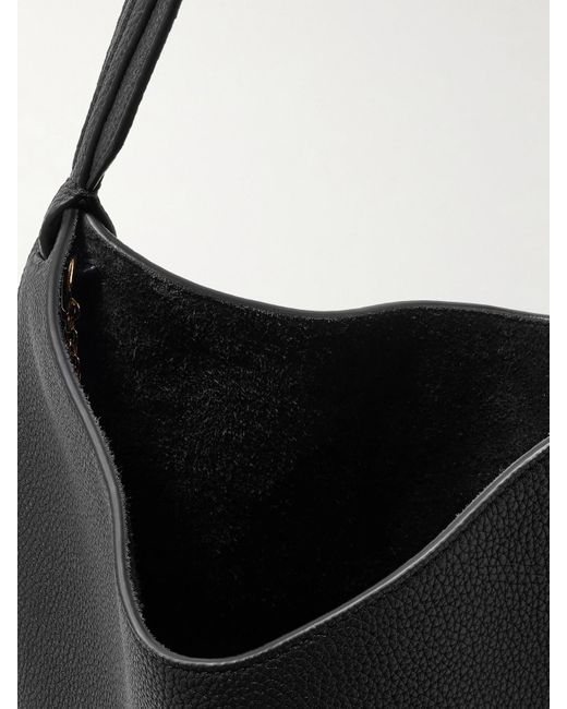 Khaite Black Lotus Mini Textured-Leather Tote