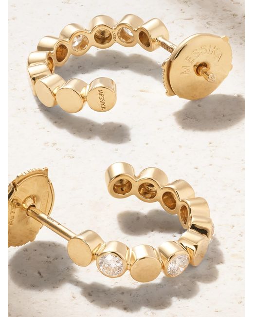 Messika Natural D-Vibes Mini 18-Karat Diamond Hoop Earrings