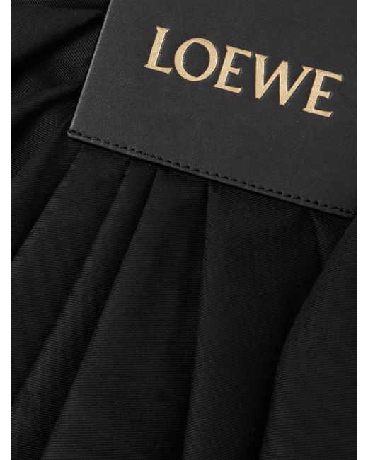 Loewe Black Draped Cotton And Silk-Blend Twill Mini Skirt