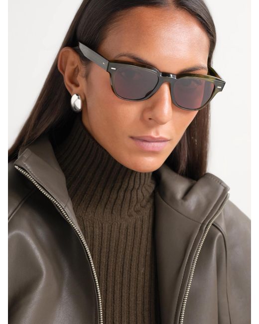 Oliver Peoples Brown Rueny D-Frame Acetate Sunglasses